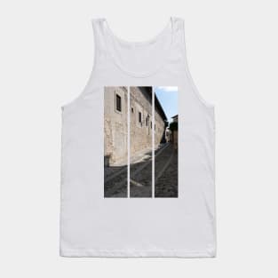 North Italy Life in the center of the lombard medieval city. Walking through narrow streets and walls. Sunny summer day. (vertical) Tank Top